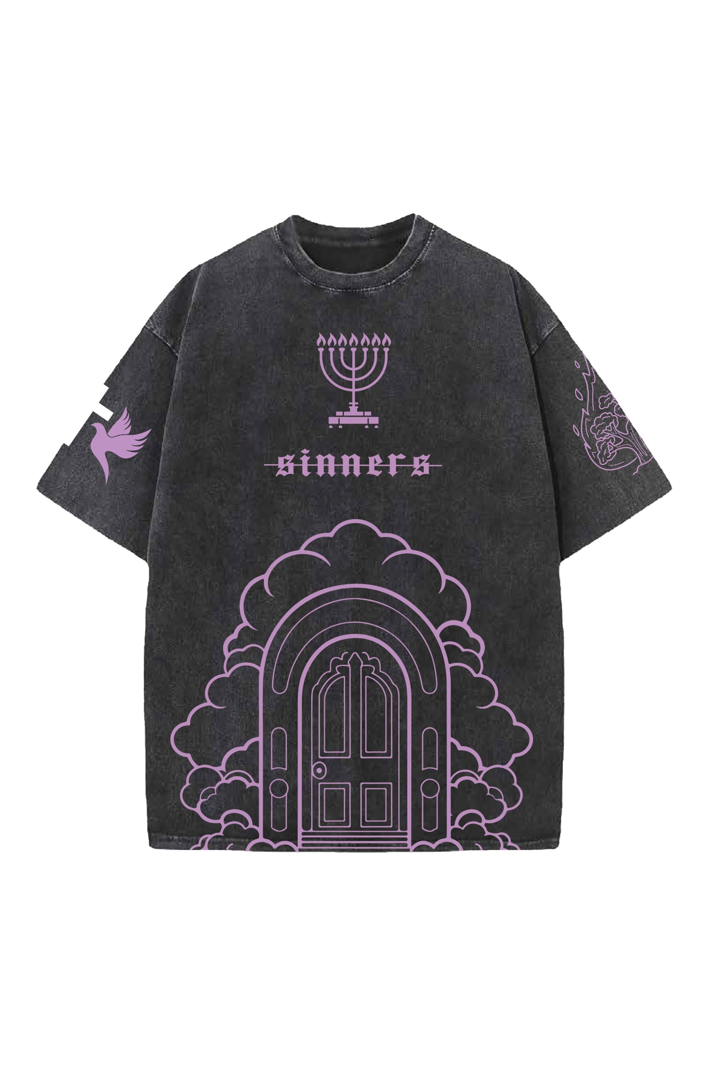 Sinners Saints Designed Oversized T-shirt