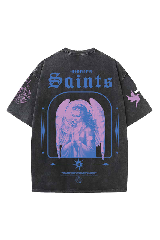 Sinners Saints Designed Oversized T-shirt