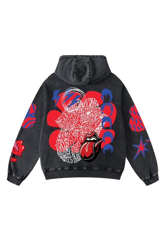 Rolling Stones Designed Oversized Hoodie