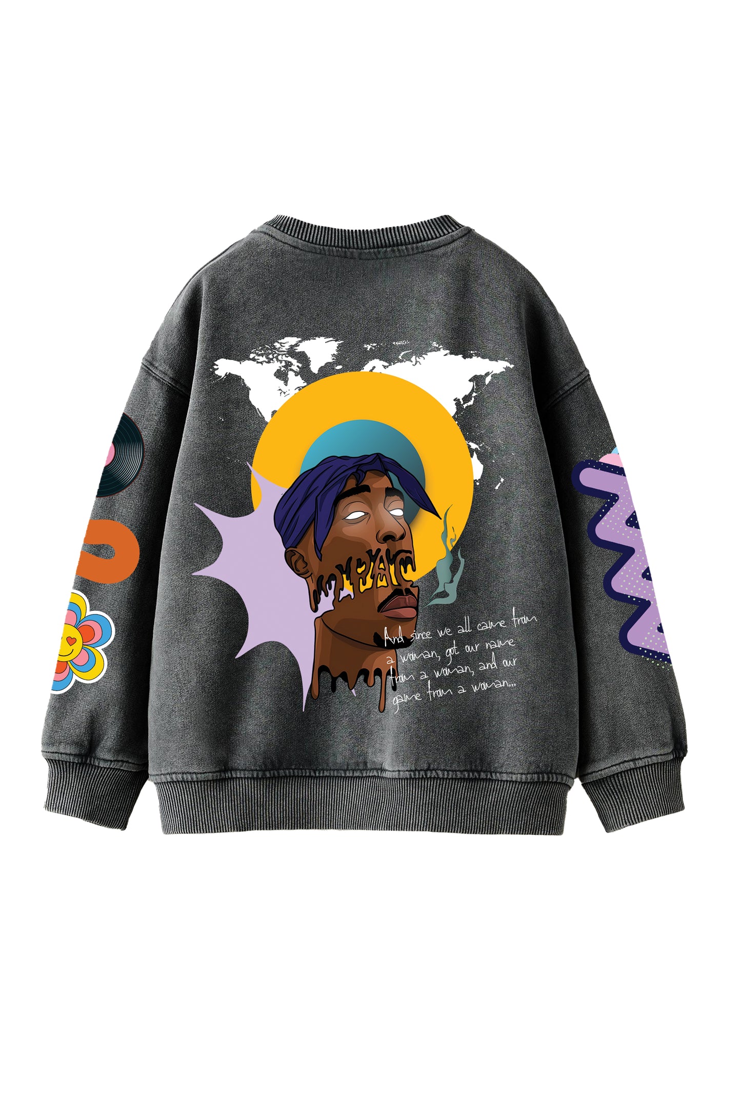 Tupac Designed Oversized Sweatshirt