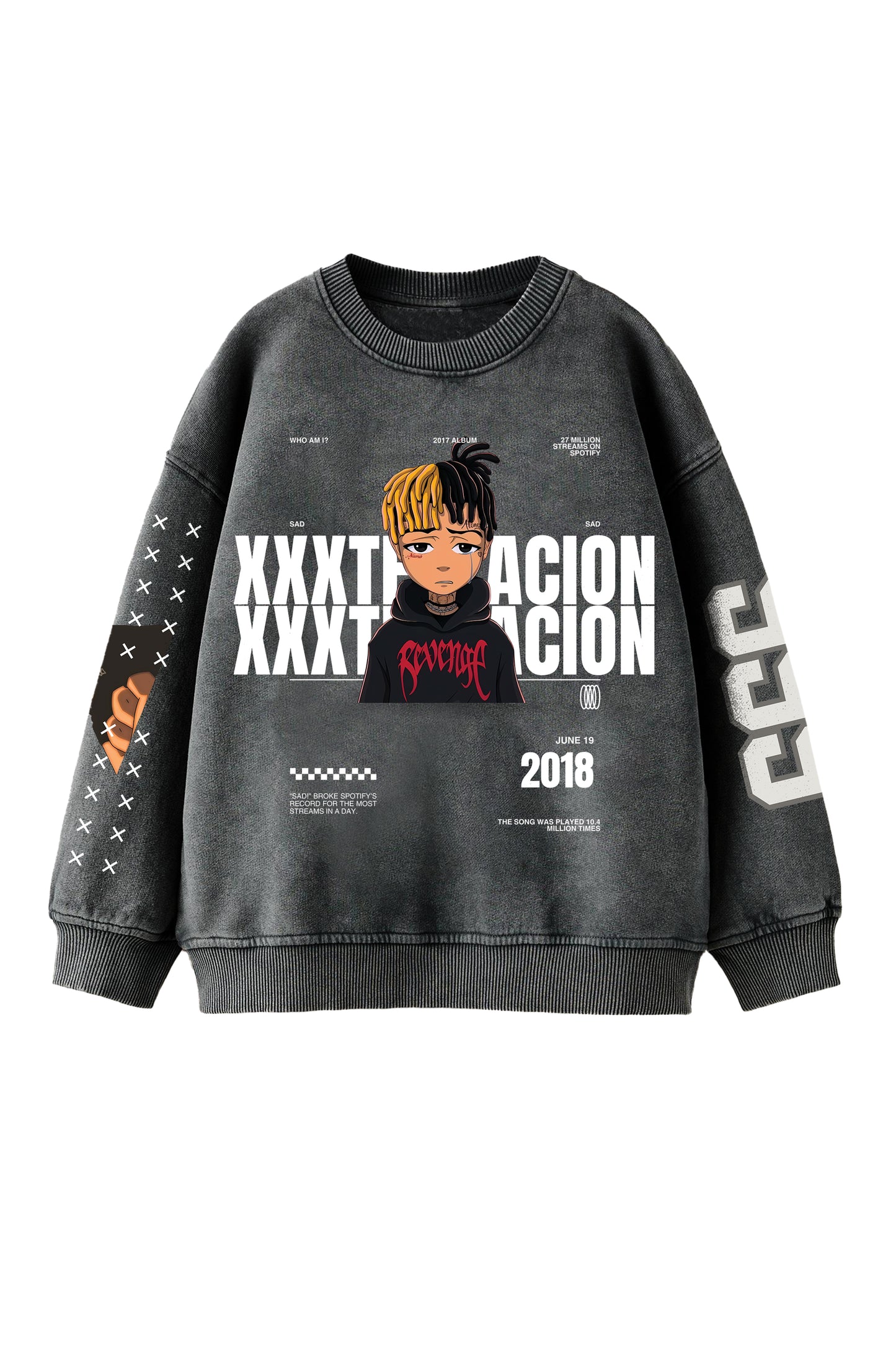 Xxx Tentacion Designed Oversized Sweatshirt