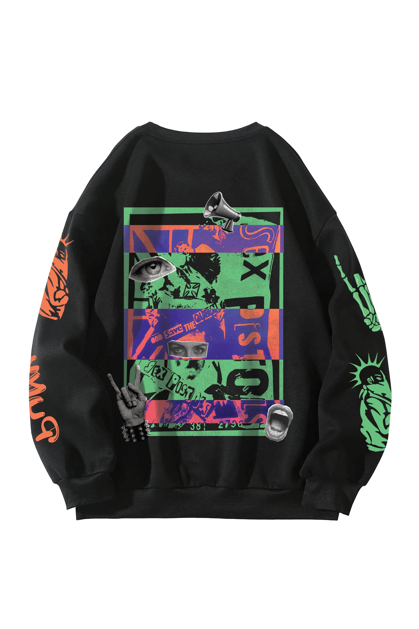 Punks Designed Oversized Sweatshirt