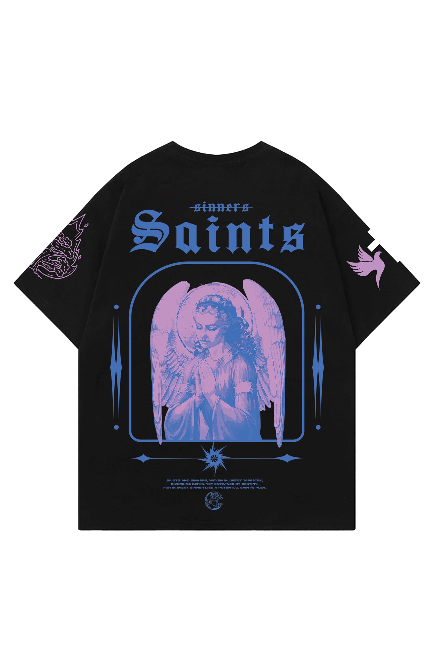 Sinners Saints Designed Oversized T-shirt