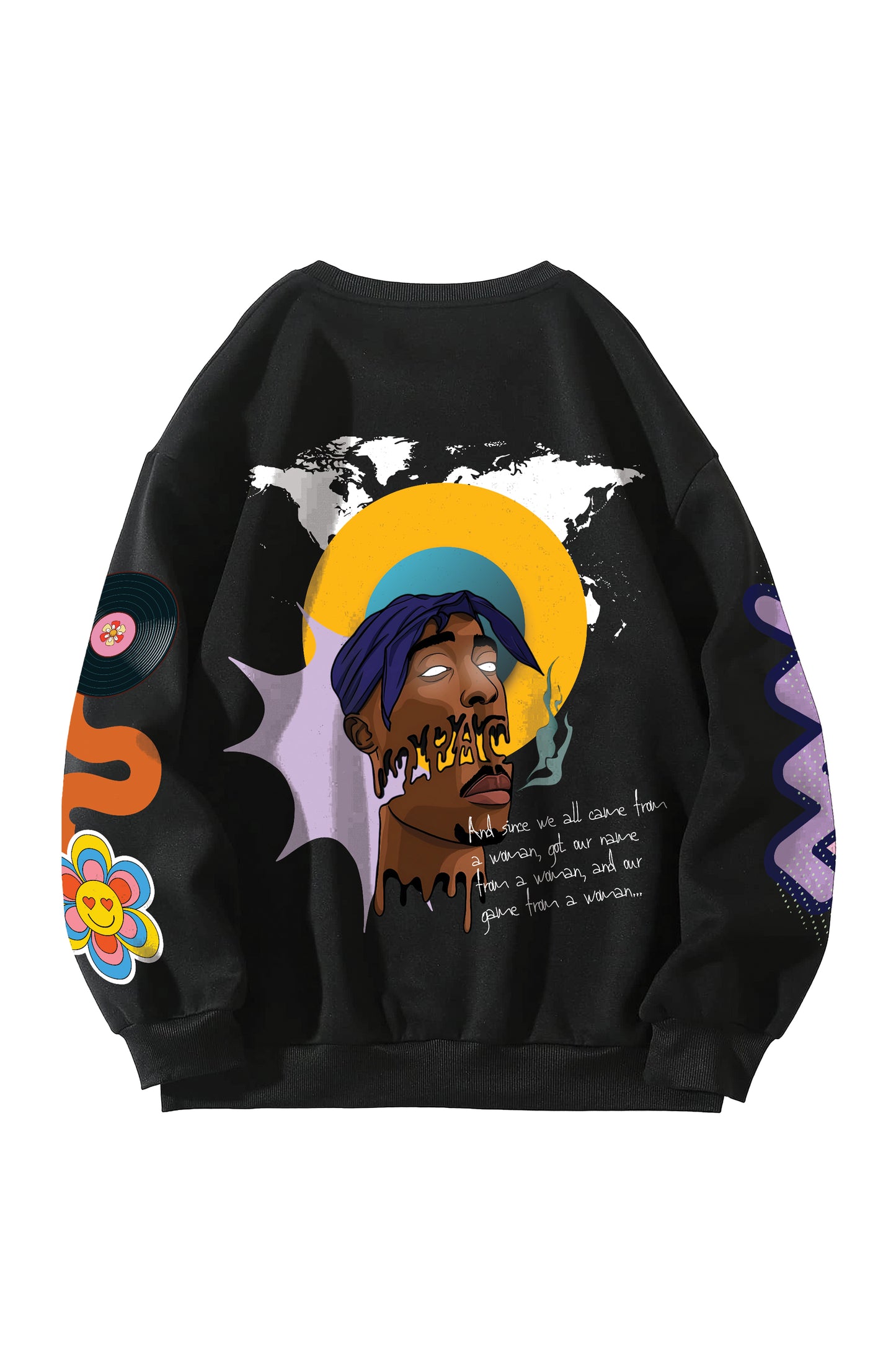 Tupac Designed Oversized Sweatshirt