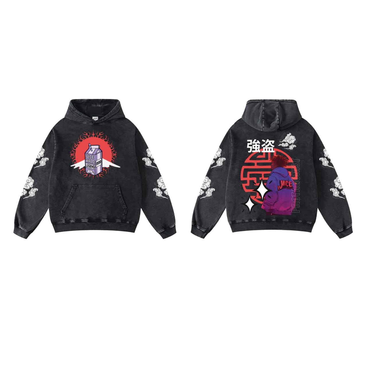 Juice World Designed Vintage Oversized Hoodie