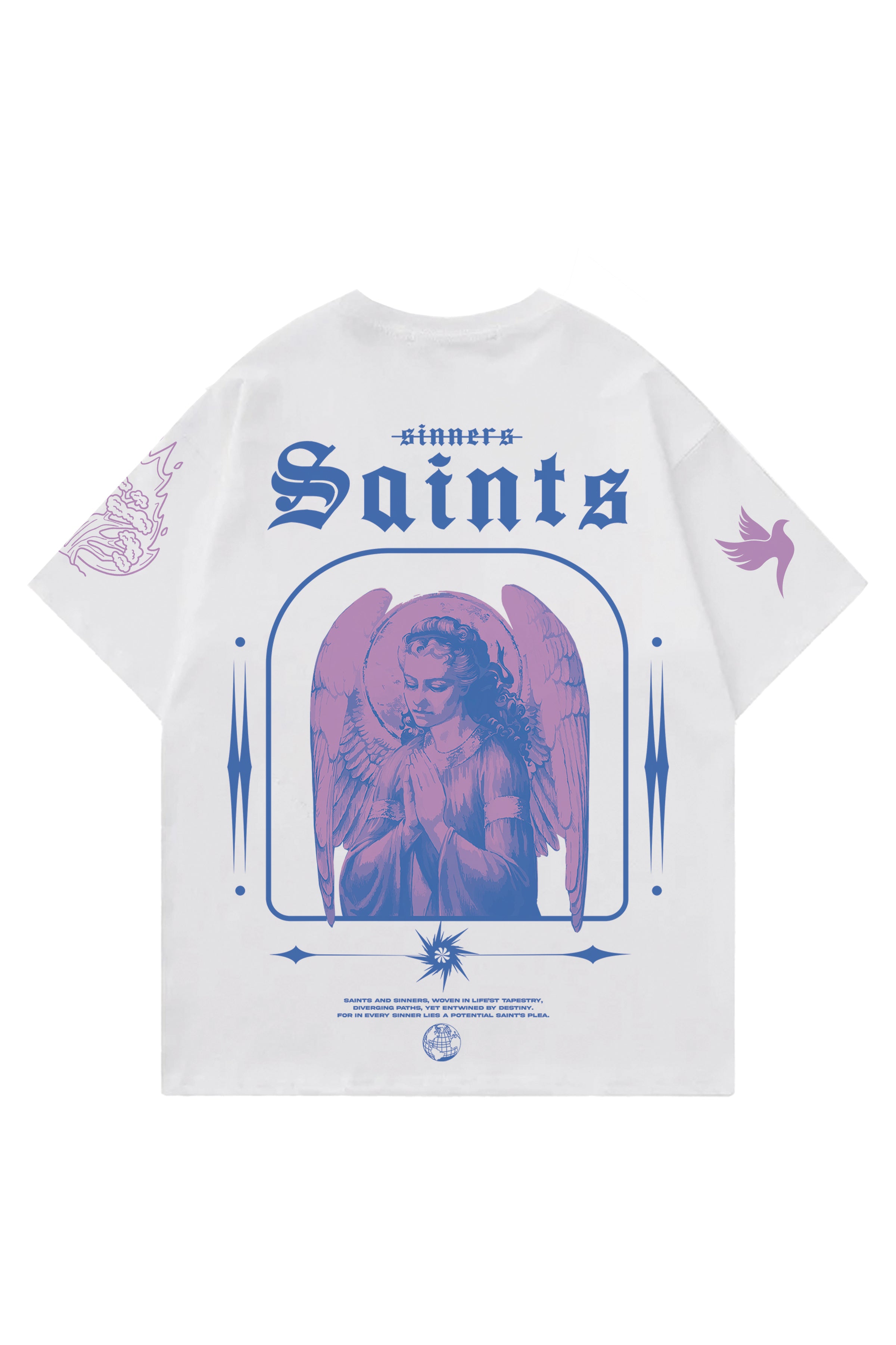 Sinners Saints Designed Oversized T-shirt